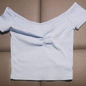 Light Blue Off-Shoulder Top